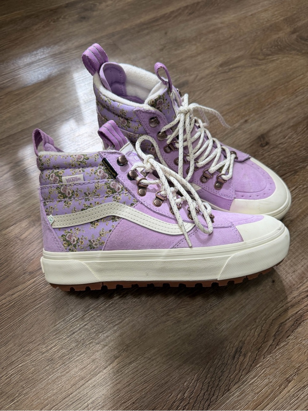 Vans Vintage Floral Sk8-Hi DR MTE 2 Women's Shoes Size 5.5 Lavender Purple